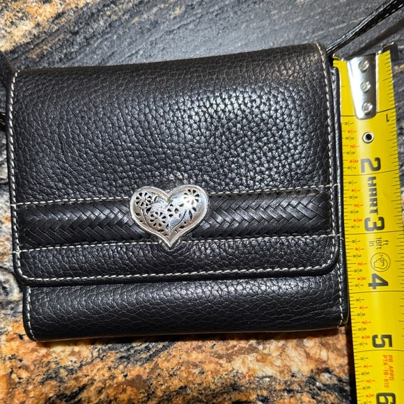 Brighton Black Leather Crossbody with Silver Heart Accent - Picture 7 of 7